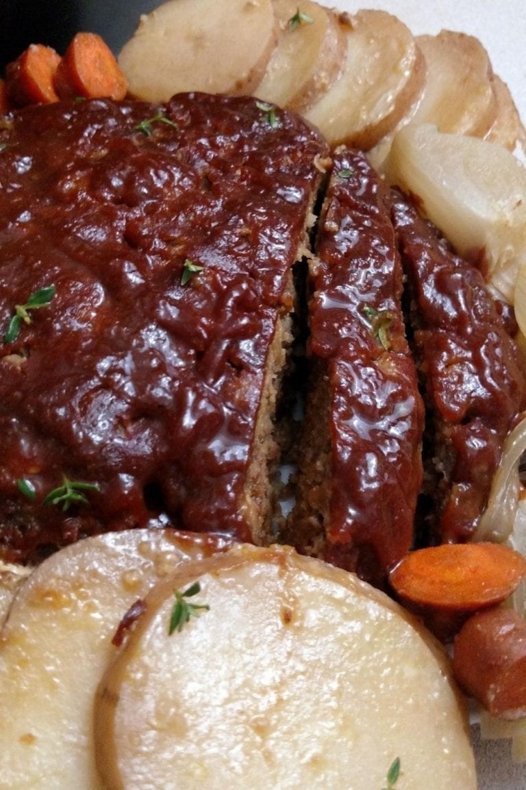 Easy Cheesy Crockpot Meatloaf Dinner | Slow Cooker Kitchen